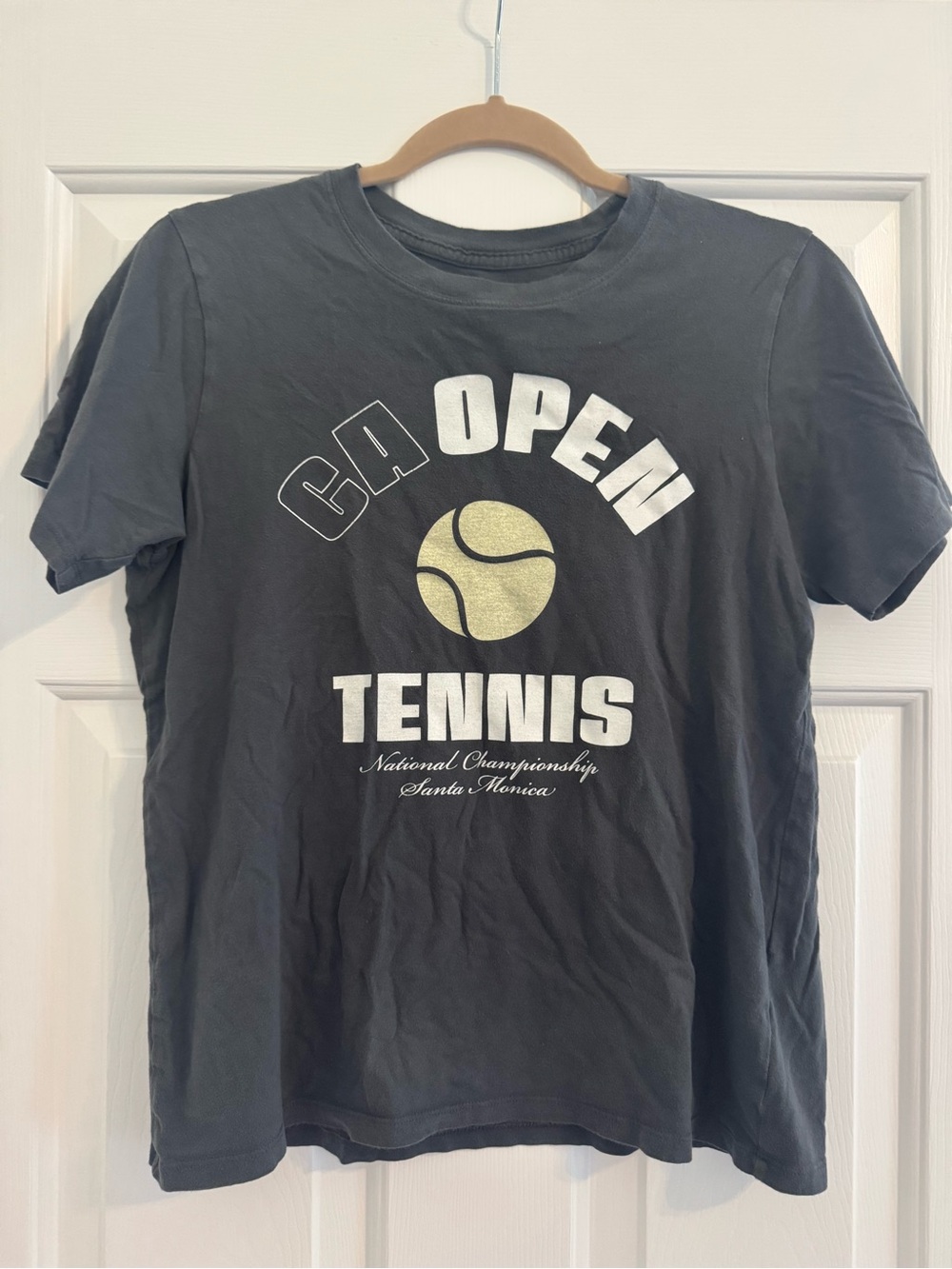 CA Open Tennis Graphic Tee in Charcoal